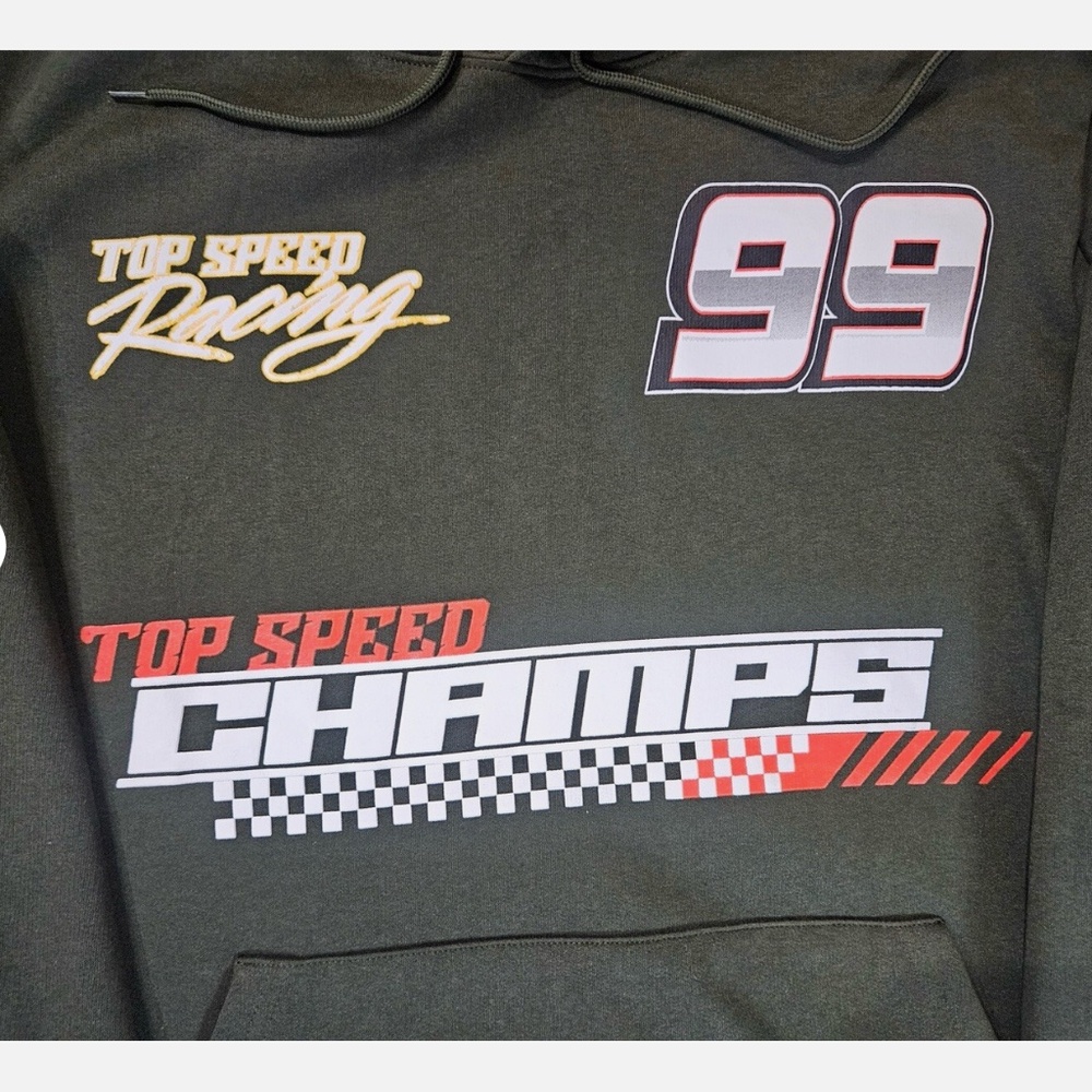 Top Speed Racing RGSTR‎ Hoodie Mens XL Black 99 Car Graphic Fleece - Picture 4 of 9